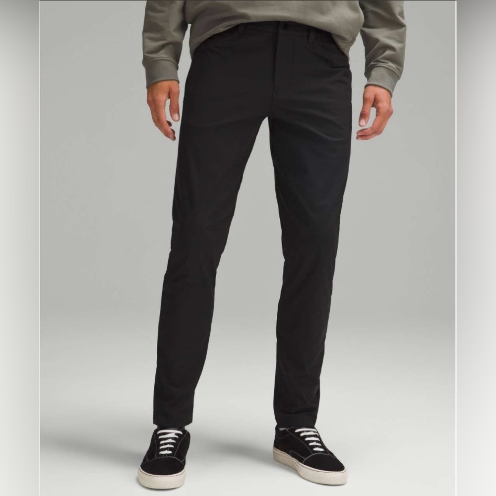 Lululemon ABC Trousers Pants Mens Chino Slim Fit Stretch Warpstreme Black 34x26